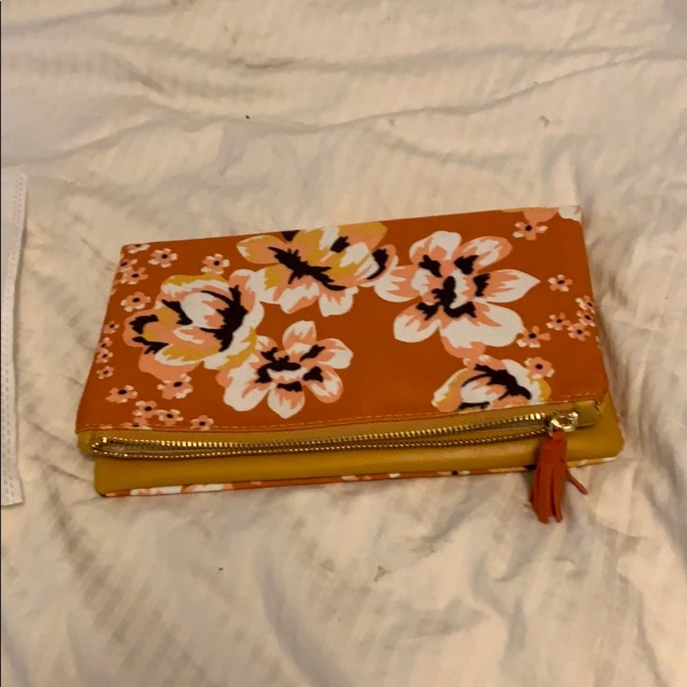 Floral print clutch